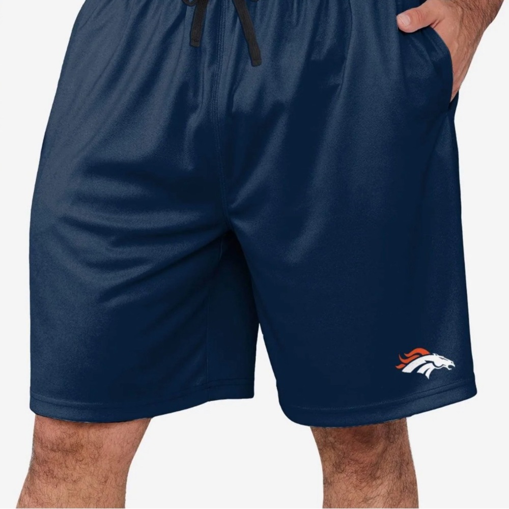NFL 2xl Denver Broco navy shorts  with draw string inside waist